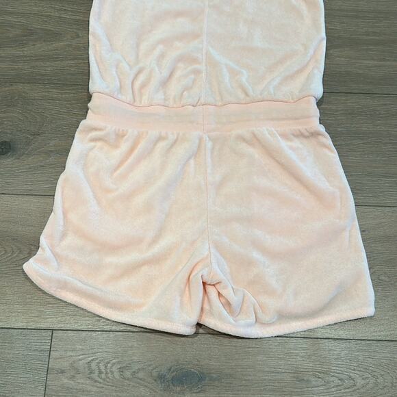 NIKE Girls Heritage Pink Peach Terry Tank Top Romper Shorts Size Large - Picture 11 of 14
